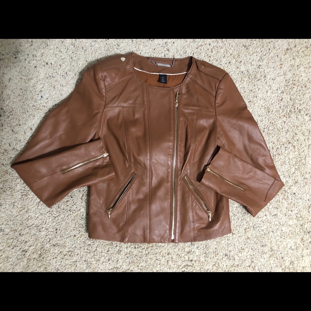 Chocolate brown leather jacket